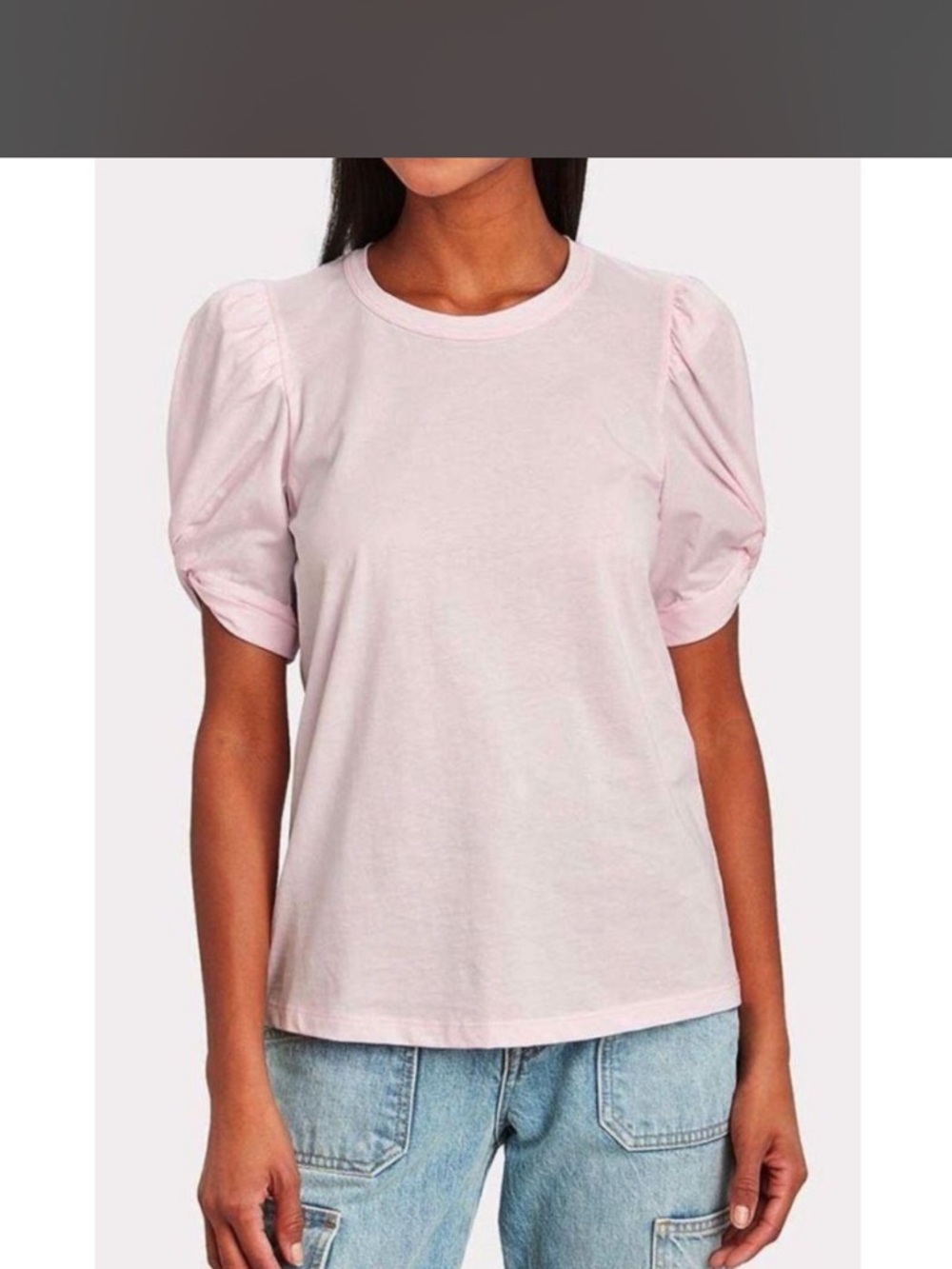 ALC Kati Puff Sleeve Tee in Pale Pink Medium Made‎ in USA